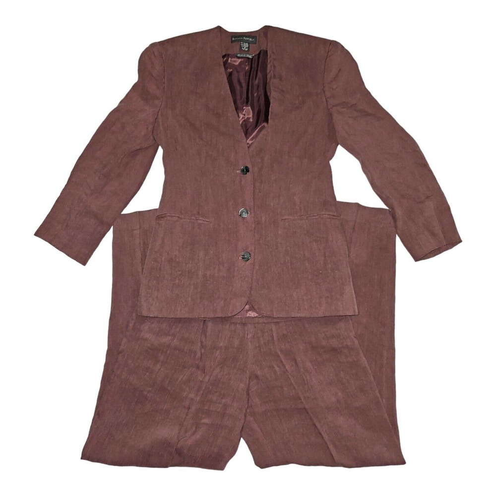 Banana Republic Suit Set Size 4 Women's Linen/Rayon Italy Dresswear Business